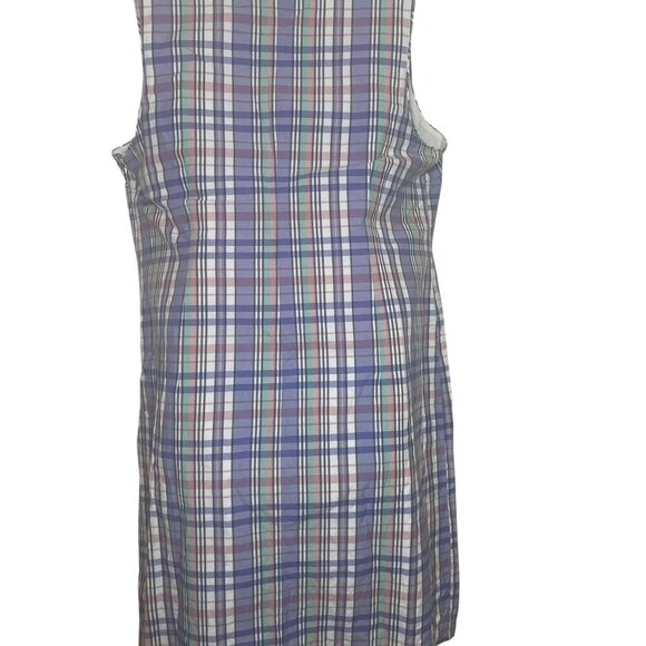 L.L. Bean Plaid Cotton Shift Dress Size 20 Sleeveless Knee Length - Picture 6 of 6